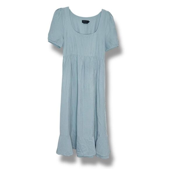 Hatch Collection The Tisha Ruffle Hem Midi Dress Maternity Sky Blue Size 2 - Med - Picture 4 of 14